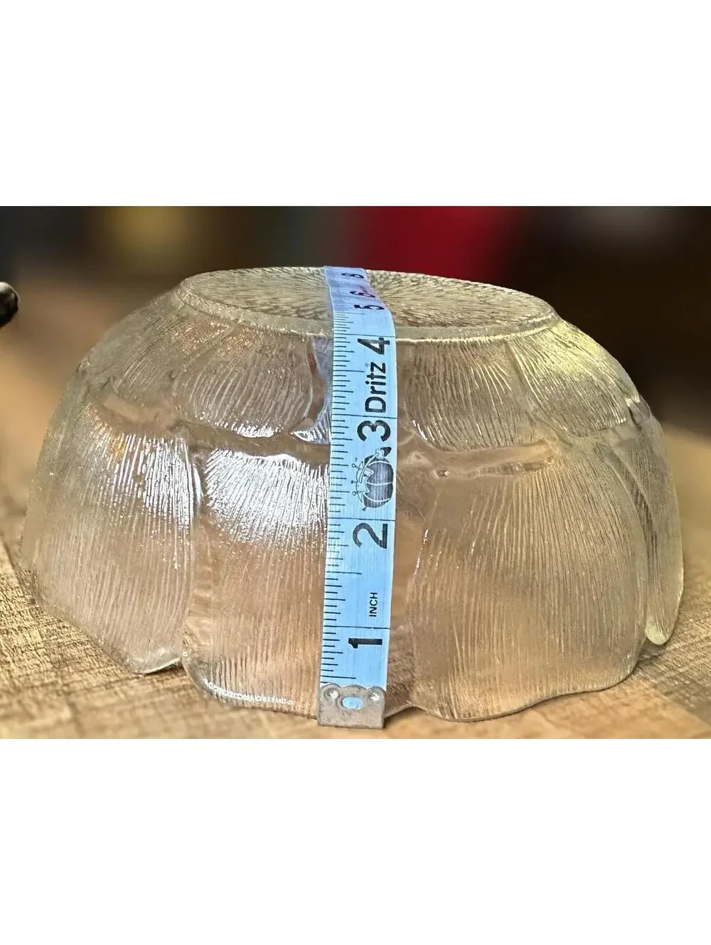 Vintage Clear Glass Floral Shaped Decorative Bowl - 8 Inch Diameter